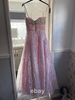 Robe de bal/robe de soirée rose, Taille 8-10, Style princesse, Sans bretelles/cœur