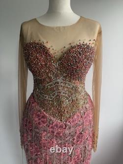 Robe de cérémonie ornée inspirée des tenues africaines indigènes, taille UK 10-12
