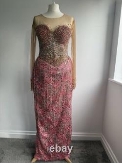 Robe de cérémonie ornée inspirée des tenues africaines indigènes, taille UK 10-12