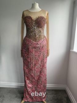 Robe de cérémonie ornée inspirée des tenues africaines indigènes, taille UK 10-12