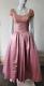 Robe De Demoiselle D'honneur Ou De Bal Rose Poudré Vintage Des Années 1950 Taille 12