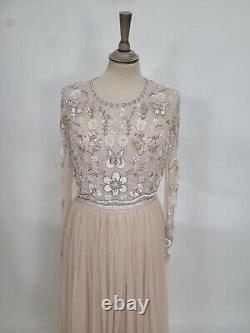 Robe de soirée cocktail en paillettes rose de Needle & Thread RARE, NEUVE, dans sa boîte #M