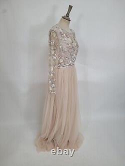 Robe de soirée cocktail en paillettes rose de Needle & Thread RARE, NEUVE, dans sa boîte #M