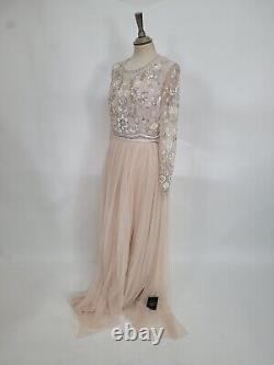 Robe de soirée cocktail en paillettes rose de Needle & Thread RARE, NEUVE, dans sa boîte #M