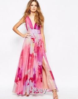 Robe de soirée pour invitées de mariage pour femmes Fame & Partners Maxi Watercolor Gown UK 16
