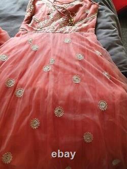 Robe indienne Anarkali neuve taille 10, jolie robe en filet rose