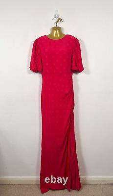 Robe longue Saloni Maxi UK 12 Rose en soie Annie B pour soirée d'occasion ou bal