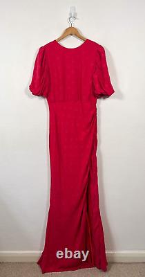 Robe longue Saloni Maxi UK 12 Rose en soie Annie B pour soirée d'occasion ou bal