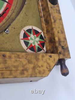 Sac de jeu Gold Star Lindstroms Bagatelle Vintage 1934 Fabriqué aux États-Unis Tabletop Pinball Marbl