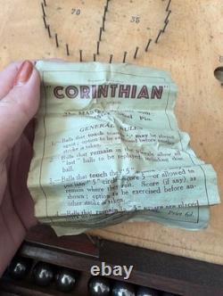Sac de maître Corinthian 21T Jeu Vintage Bagatelle en bois comme flipper Rare