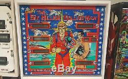 Six Million Dollar Man Pinball Machine Steve Austin Lee Majors Nouveau Mpu & Rubbers