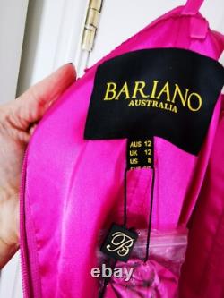 Superbe robe de soirée cerise Bariano Australia taille 12 avec étiquettes, fête de Noël