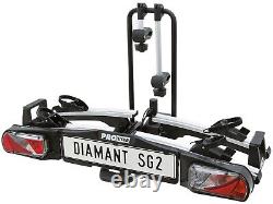 Support de vélo ProUser Diamant SG2 monté sur attelage pour 2 vélos avec verrouillage, inclinable et pliable, charge de 60 kg