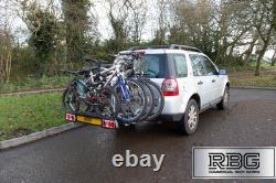 Support de vélo pour 4 vélos, monté sur boule d'attelage, capacité de 60 kg, porte-vélo inclinable pour attelage arrière de voiture, Royaume-Uni