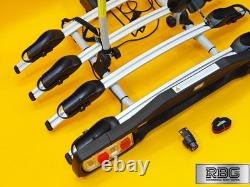 Support de vélo pour 4 vélos, monté sur boule d'attelage, capacité de 60 kg, porte-vélo inclinable pour attelage arrière de voiture, Royaume-Uni