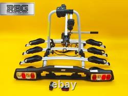 Support de vélo pour 4 vélos, monté sur boule d'attelage, capacité de 60 kg, porte-vélo inclinable pour attelage arrière de voiture, Royaume-Uni