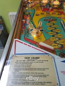 Surf Champ 1976 Gottlieb Flipper Salle De Jeux D'arcade Salle Man Man Collectionner