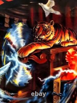 Théâtre De Magic Tom Pinball Machine Orange, Tiger Rayé Led Mod Translucent