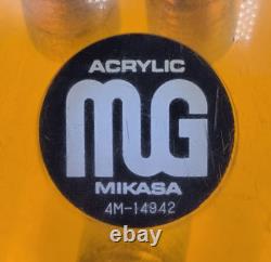 ULTRA RARE BOULE DE BOWLING ACRYLIQUE TRANSPARENTE ORANGE MG MIKASA DES ANNÉES 1970 4m-14942