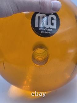 ULTRA RARE BOULE DE BOWLING ACRYLIQUE TRANSPARENTE ORANGE MG MIKASA DES ANNÉES 1970 4m-14942