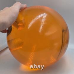 ULTRA RARE BOULE DE BOWLING ACRYLIQUE TRANSPARENTE ORANGE MG MIKASA DES ANNÉES 1970 4m-14942