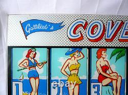 Véritable verre de fond/plexiglass de flipper Gottlieb Cover Girl des années 1960 50cm x 56cm