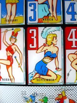 Véritable vitre arrière/plexiglas de flipper Gottlieb Cover Girl des années 1960, 50 cm x 56 cm
