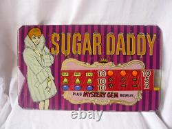 Verre de fond original vintage « Sugar Daddy » pour machine de flipper, 34 cm x 20 cm