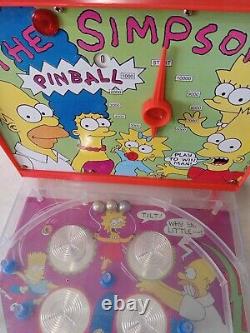 Vintage 1990 The Simpsons Fox Table Top Pinball Game Sharon 20x10 Parties Repair