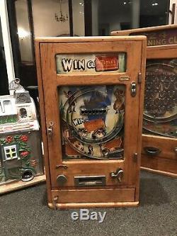 Vintage Allwin Penny Slot Machine Antique Arcade Vieux Kit De Katball Kat Fairground