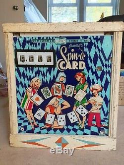 Vintage Pinball! Antique. Gottlieb Spin-a-card Pinball 1969 Tableau De Bord Rare