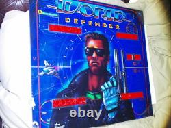 World Defender Pinball Machine Back Verre Terminator Arnold Schwarzenegger 1/200